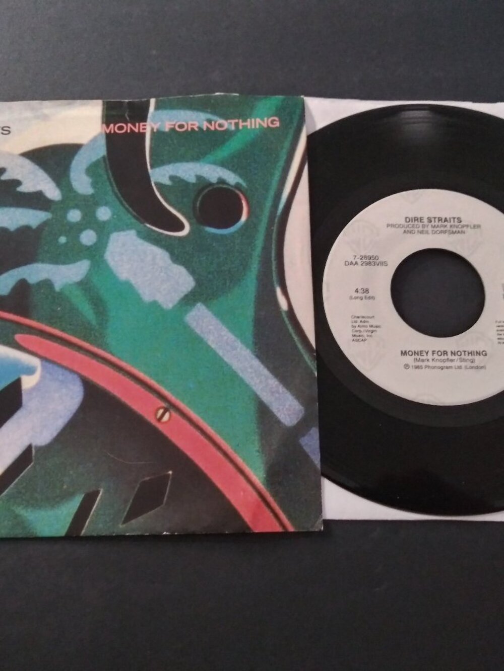 Dire Straits – Money For Nothing VG Original 45RPM WB Record & Pic Sleeve 1985